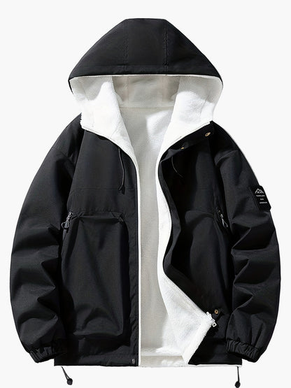 Heren vrijetijds winterjas met capuchon – Modieuze outdoor overgangsjas, dagelijks & streetwear
