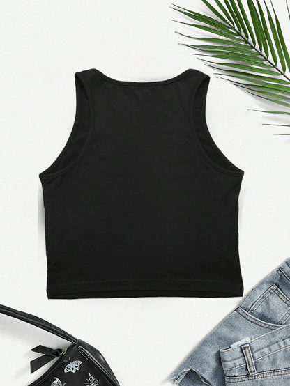 Damski crop top z napisem – nowoczesny styl taneczny i casualowy