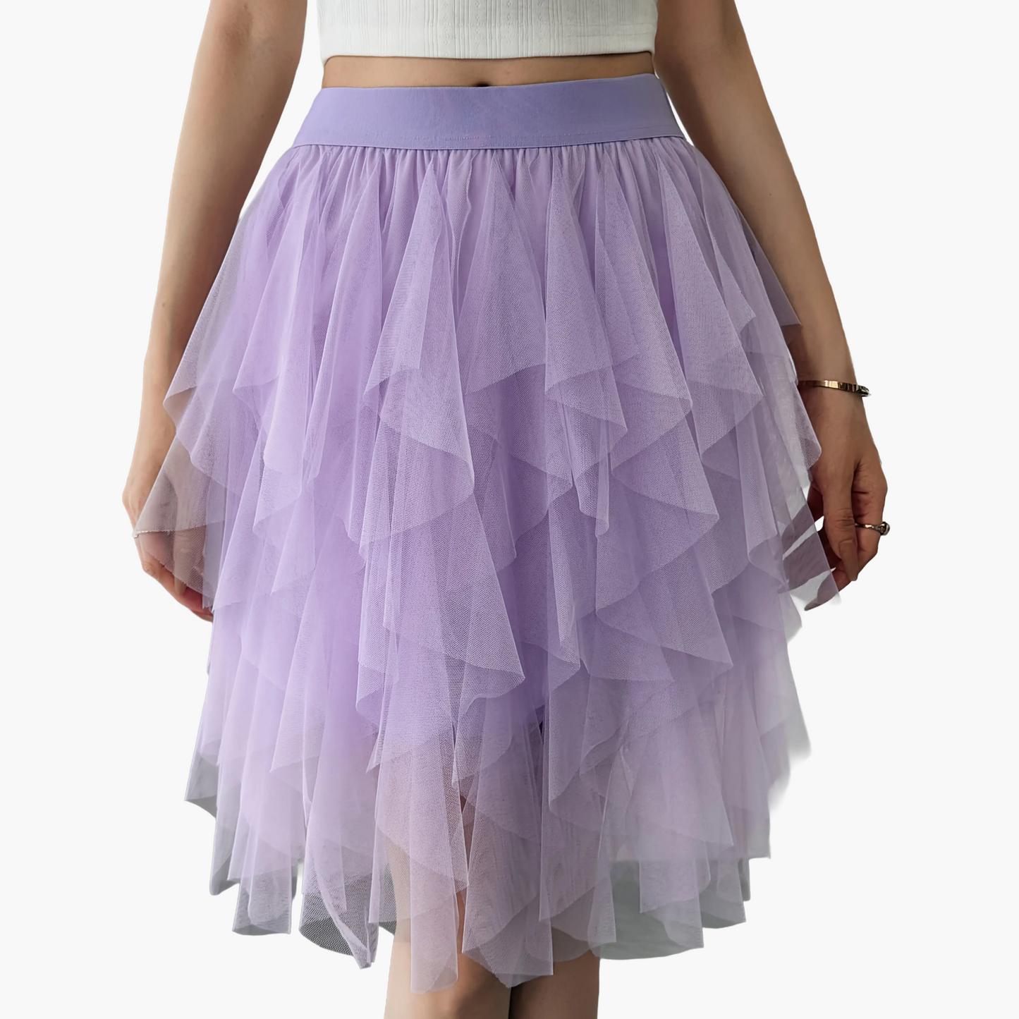 Damen Tüllrock Kurz Mehrlagig Flatternd Eleganter Stil – Perfekt für Party und Alltag