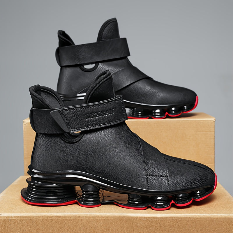 Herren High-Top-Schuh mit Klettverschluss und profilierter Sohle