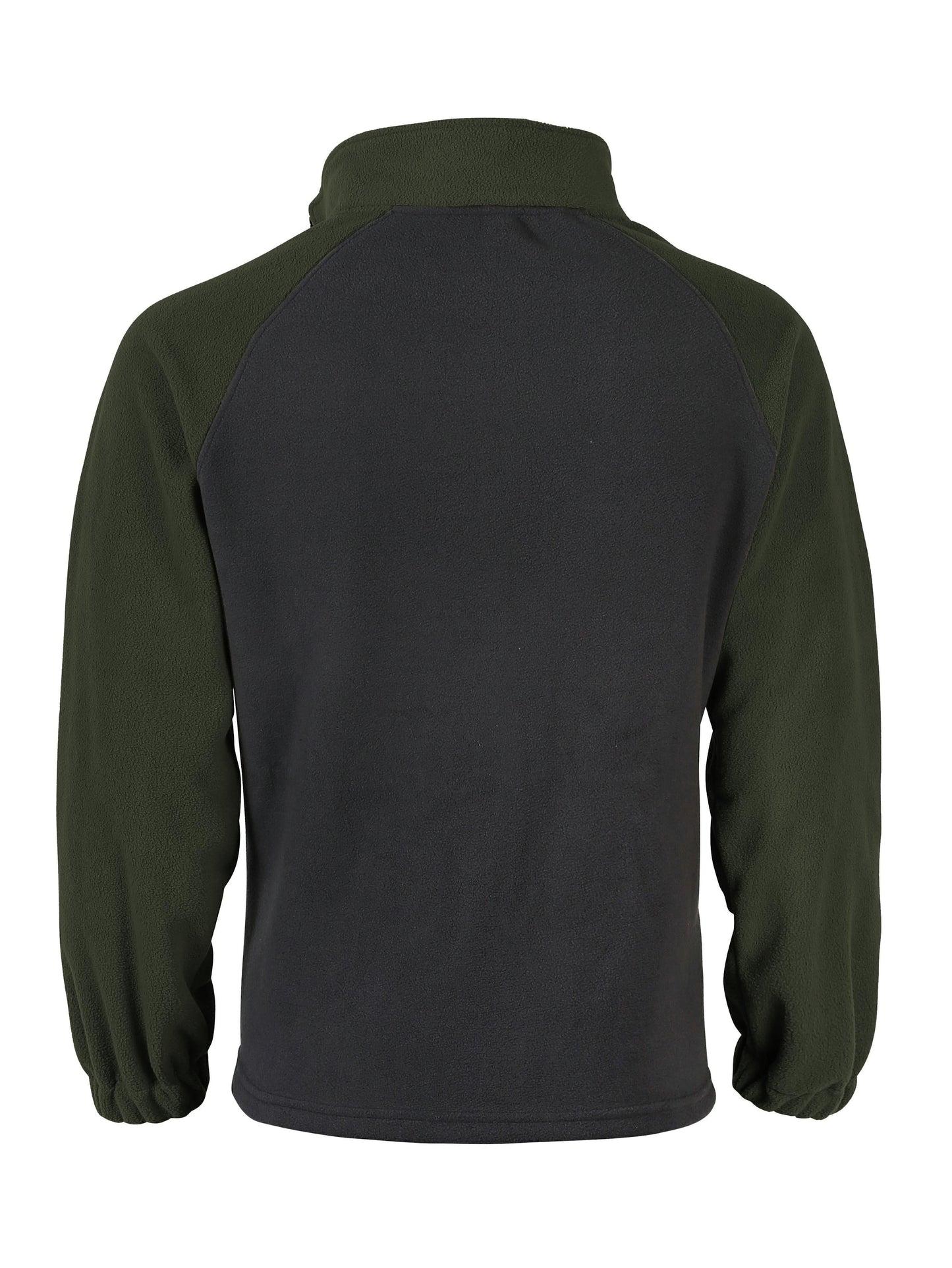 Pullover in pile da uomo, maniche raglan, chiusura a un quarto con zip, grigio scuro e marrone