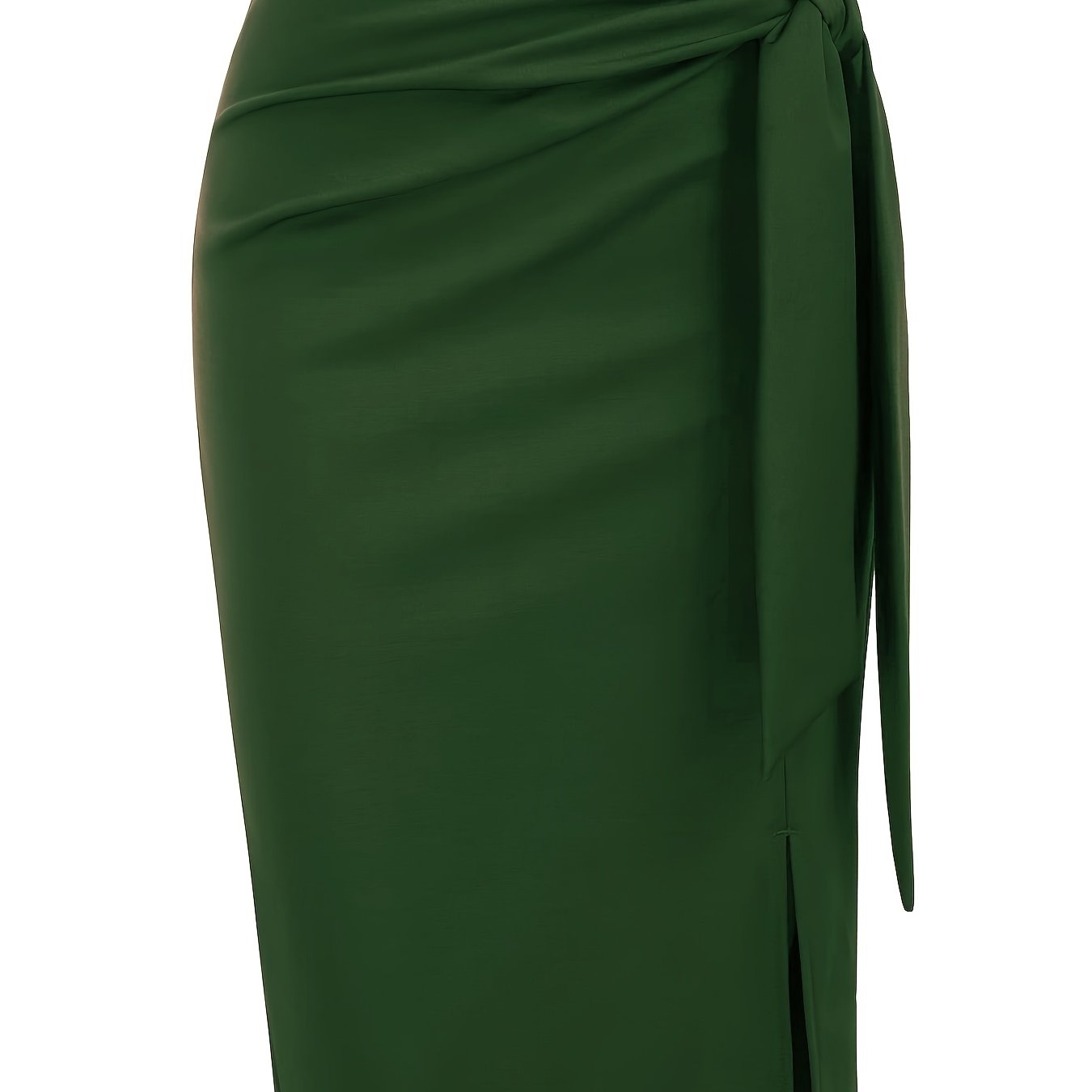 Gonna midi elegante da donna con dettaglio nodo e spacco – Perfetta per ufficio ed eventi