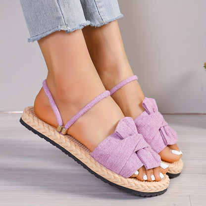 Damen Sommer Sandalen mit Schleife und Knöchelriemen – Bequeme Freizeitschuhe für Alltag & Urlaub