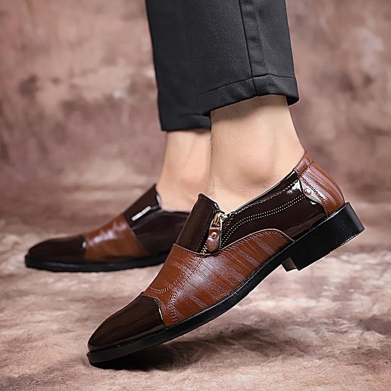 Herren Business-Slipper im eleganten englischen Stil – Klassische Anzugschuhe mit Reißverschluss