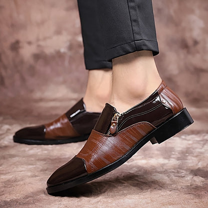 Herren Business-Slipper im eleganten englischen Stil – Klassische Anzugschuhe mit Reißverschluss