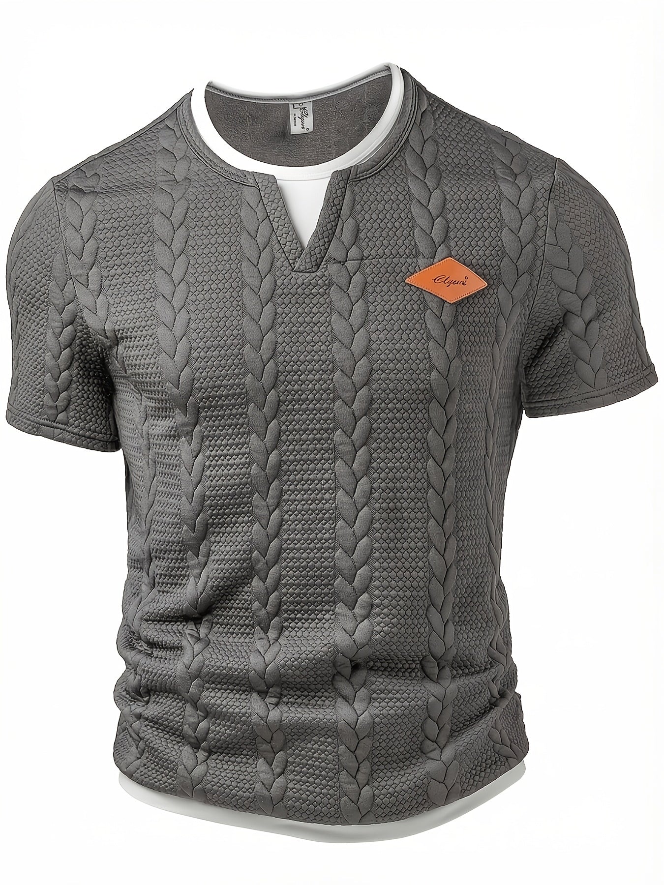 Herren Kurzarm Strickpullover im Flechtmuster – Modernes Freizeitshirt für Sommer & Alltag