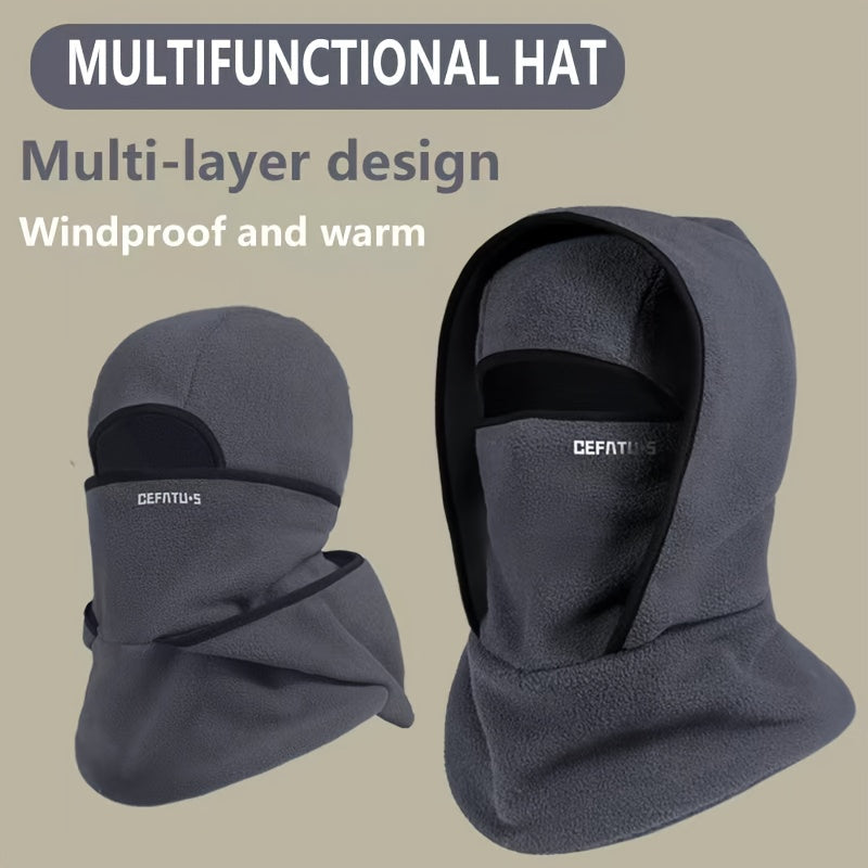 Fleece-winterbivakmuts, winddichte balaclava met capuchon en volledig gezichtsmasker