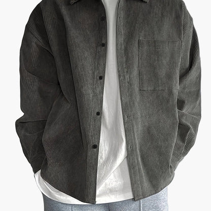 Chaqueta camisa casual oversize para hombre con botonadura – Look moderno de ocio