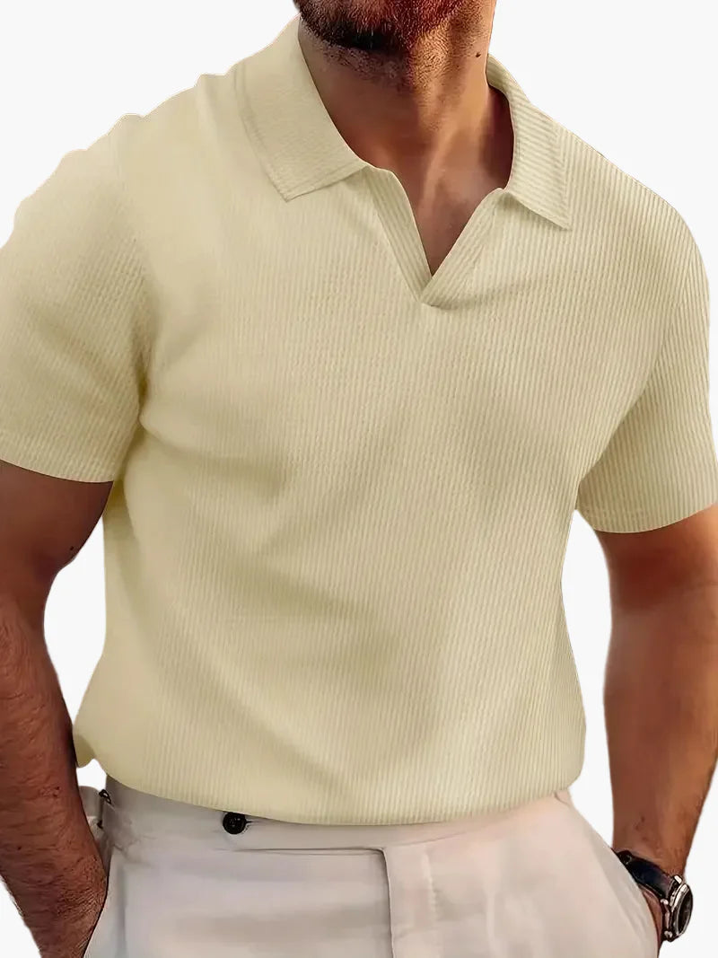 Herren Kurzarm Polohemd – Modernes Freizeitshirt mit V-Ausschnitt für stilvolle Outfits