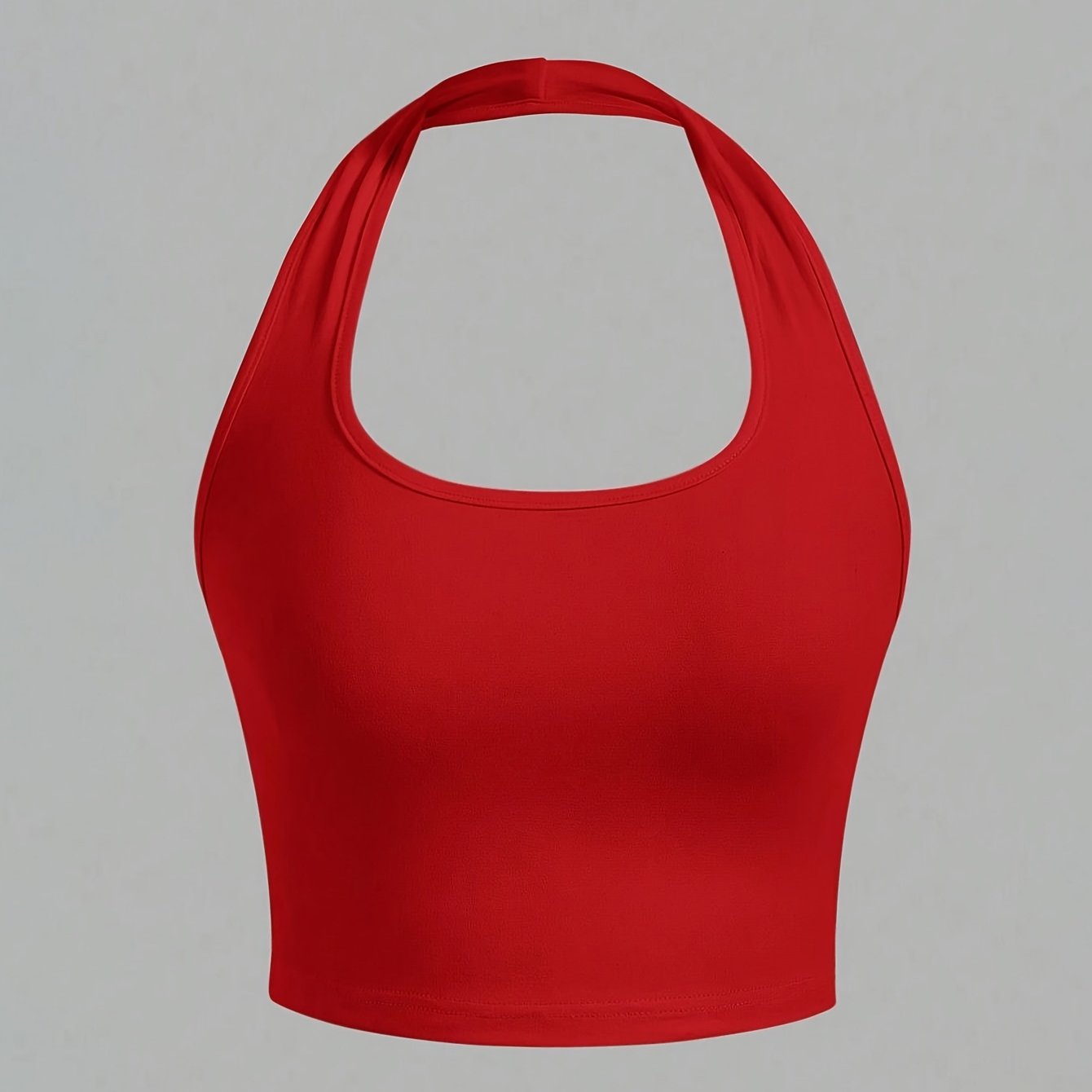 Dame Halterneck Croptop med åben ryg – Moderne sommerbasic til fritid og fest