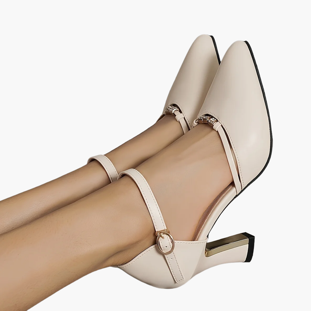 Zapatos de tacón elegantes para mujer con tacón ancho y tiras – Perfectos para ocasiones festivas y el día a día