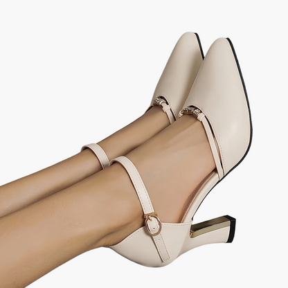 Zapatos de tacón elegantes para mujer con tacón ancho y tiras – Perfectos para ocasiones festivas y el día a día