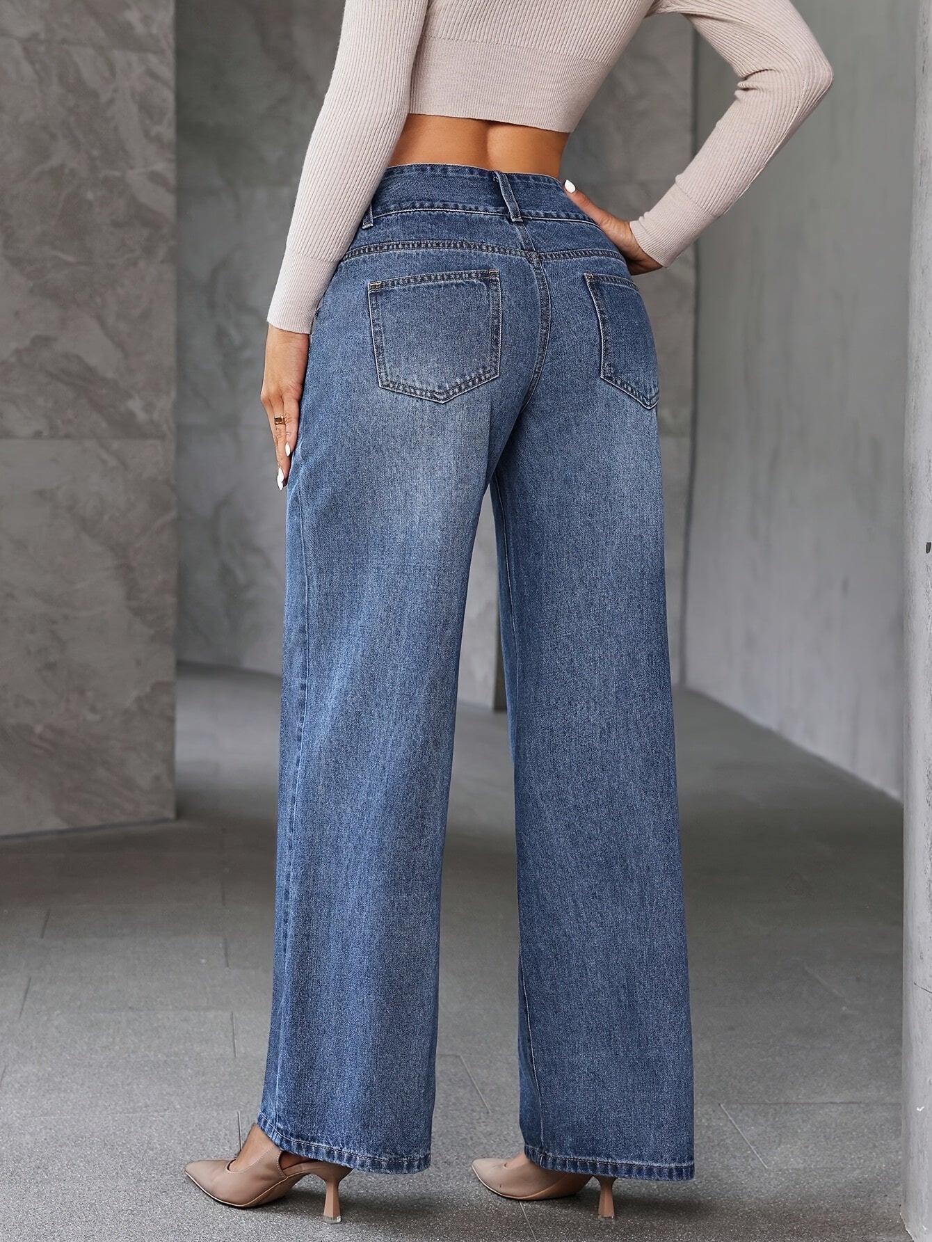 Damen High Waist Weite Jeans – Modische Flared Jeans für Freizeit & Alltag