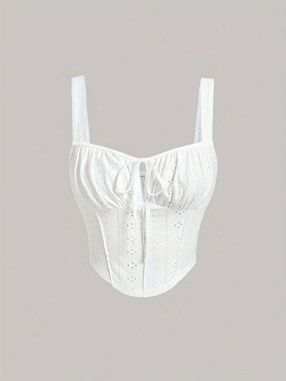 Damski top gorsetowy w stylu boho z ozdobnym sznurowaniem – modny bustier na wiosnę i lato