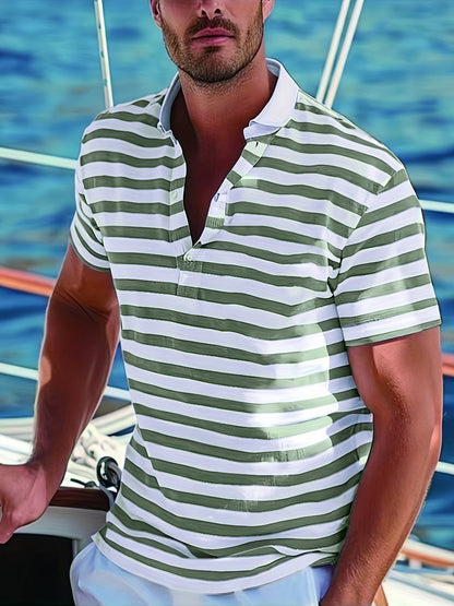 Herren Polo-Shirt mit Streifen – Maritimer Stil, Freizeit & Sommermode