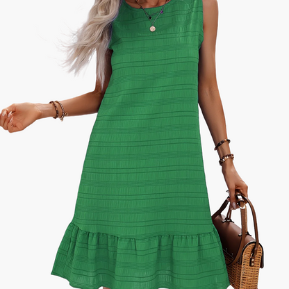 Abito da donna senza maniche con volant – Stile estivo elegante per vacanze e vita quotidiana