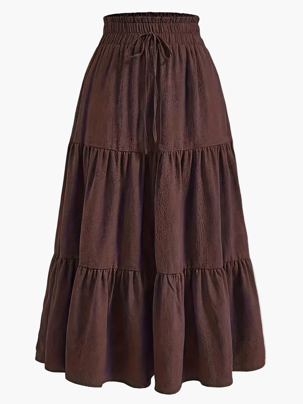 Dames elegante plooirok met hoge taille en trekkoord – perfect voor lente en zomer