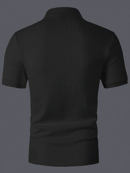 Herren Polohemd Slim Fit Freizeit Geometrisches Muster Kurzarm für Alltag und Büro