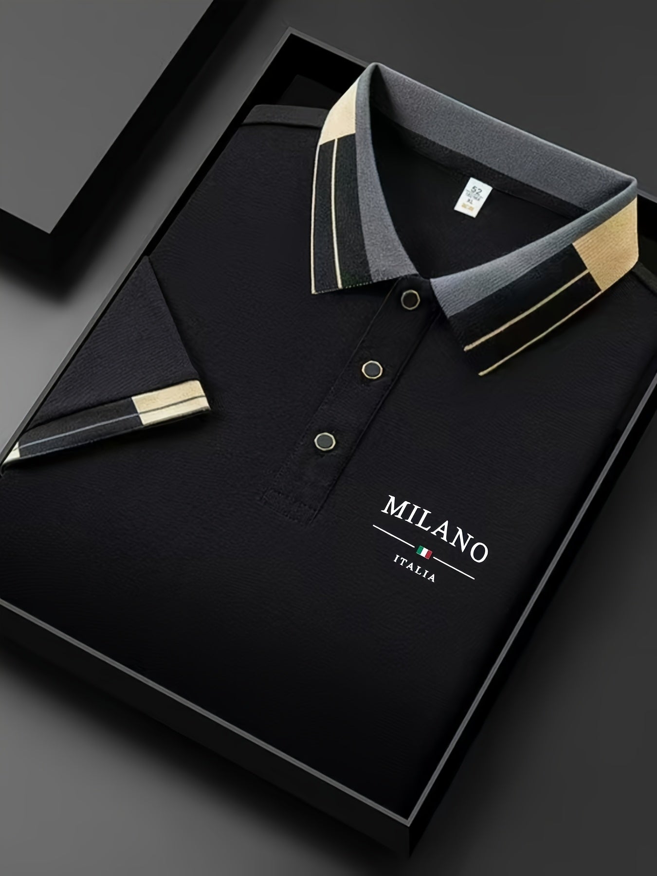 Herre Polo Milano Italia – Stilfull fritidsskjorte med moderne kragedesign
