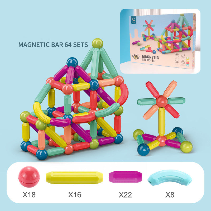 Magnetische Konstruktionsspielzeug Bausteine für Kinder – Kreatives Lernspielzeug für Jungen und Mädchen