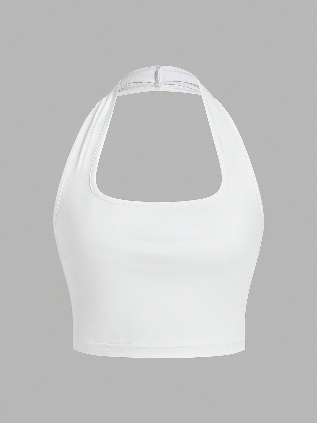 Dame Halterneck Croptop med åben ryg – Moderne sommerbasic til fritid og fest