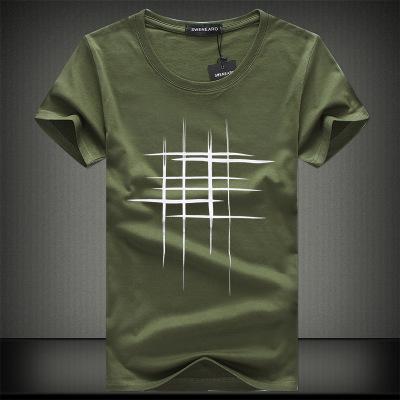 Heren T-shirt met moderne abstracte lijnprint, casual streetwear