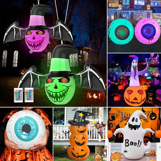 Halloween uppblåsbara dekorationer för fest & trädgård – Roliga och kusliga figurer för Halloweenfest