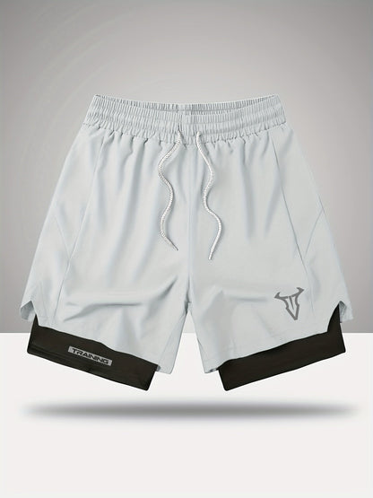 Pantaloncini da allenamento uomo fitness sport taglio regolare con coulisse e tasche laterali