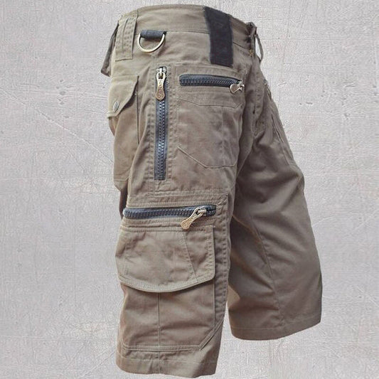 Herren Cargo Shorts mit Reißverschlusstaschen – Outdoor Freizeit Bermuda für Sommer