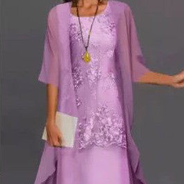 Completo festivo da donna in chiffon con pizzo – Outfit elegante per occasioni speciali
