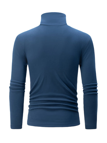 Rollkragen Langarmshirt 4er Set – Schwarz, Weiß, Grau, Hellblau