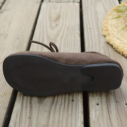 Mocasines cómodos de mujer con lazo, forro suave y suela plana