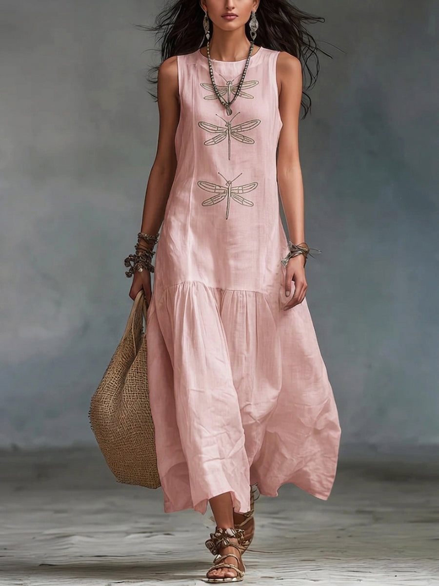 Geneva | Mouwloze maxi-jurk met ronde hals voor dames