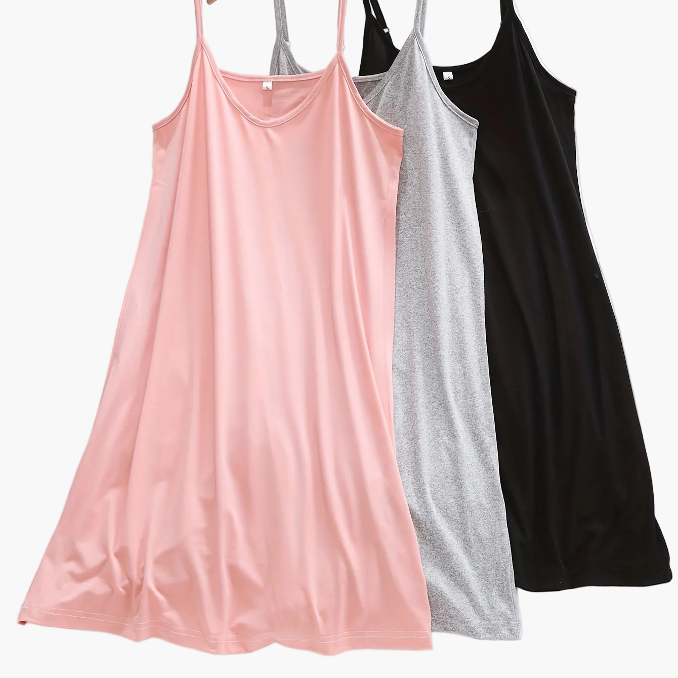 Damen Nachthemd Set – Elegantes Spaghettiträger Kleid für Frühling und Sommer, 3er Pack