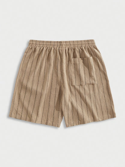 Shorts décontractés pour homme avec motif à rayures et cordon de serrage – Parfaits pour les loisirs et le sport