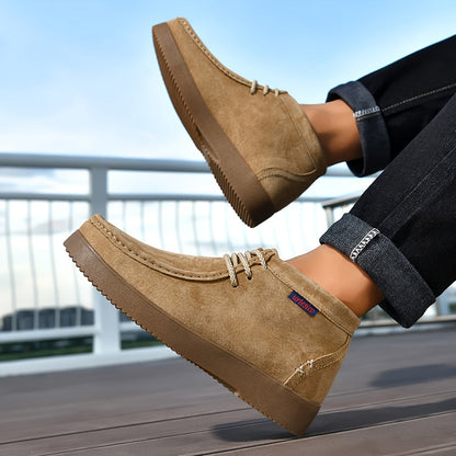 Herren Chukka Schnürschuhe Wildleder-Optik Moccasin-Stil