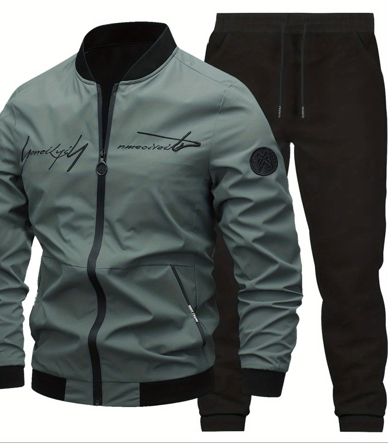 Veste bomber décontractée homme avec broderie – Look moderne et casual pour le quotidien et les voyages