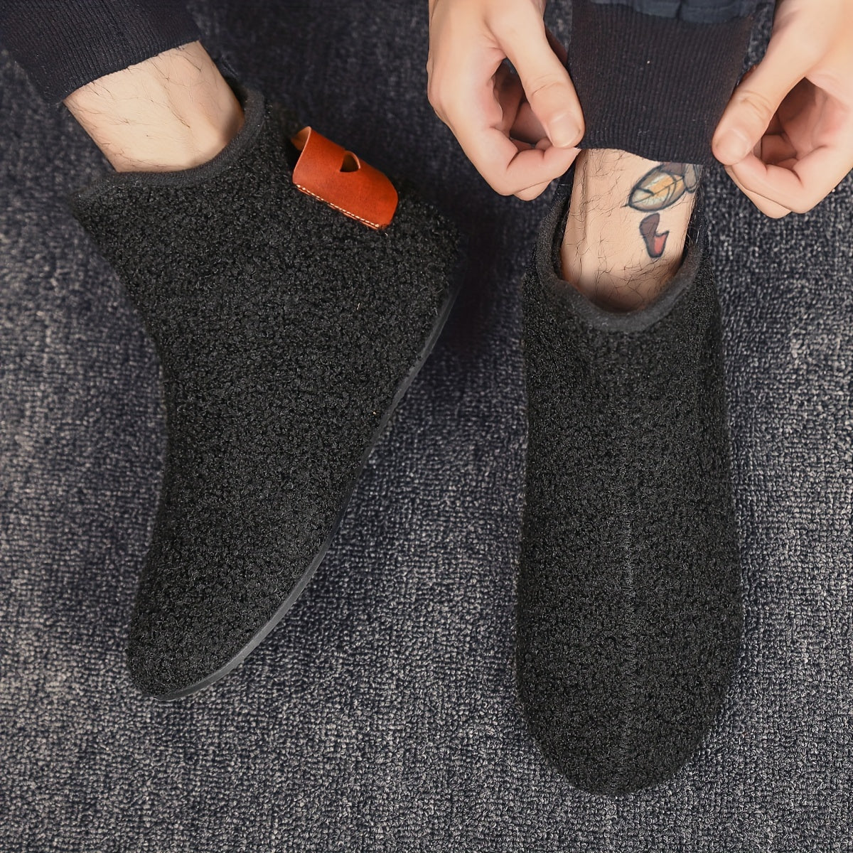 Kuschelige Hausschuhe Booties für Herren – Weiche Haussocken mit Plüschfutter in verschiedenen Farben