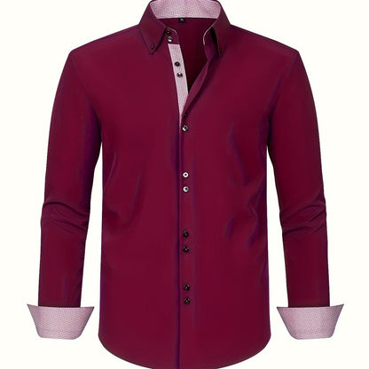 Męska koszula biznesowa casual z długim rękawem nowoczesny elegancki design