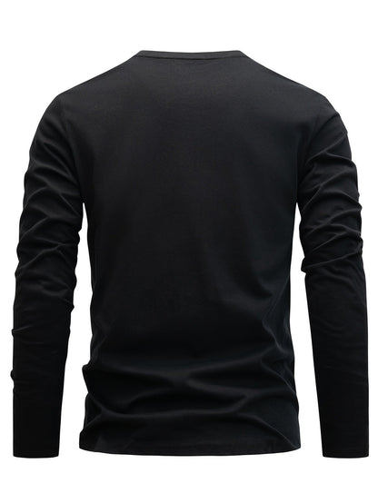 Herren Langarmshirt 3er-Set mit Rundhalsausschnitt und „Paris“-Druck