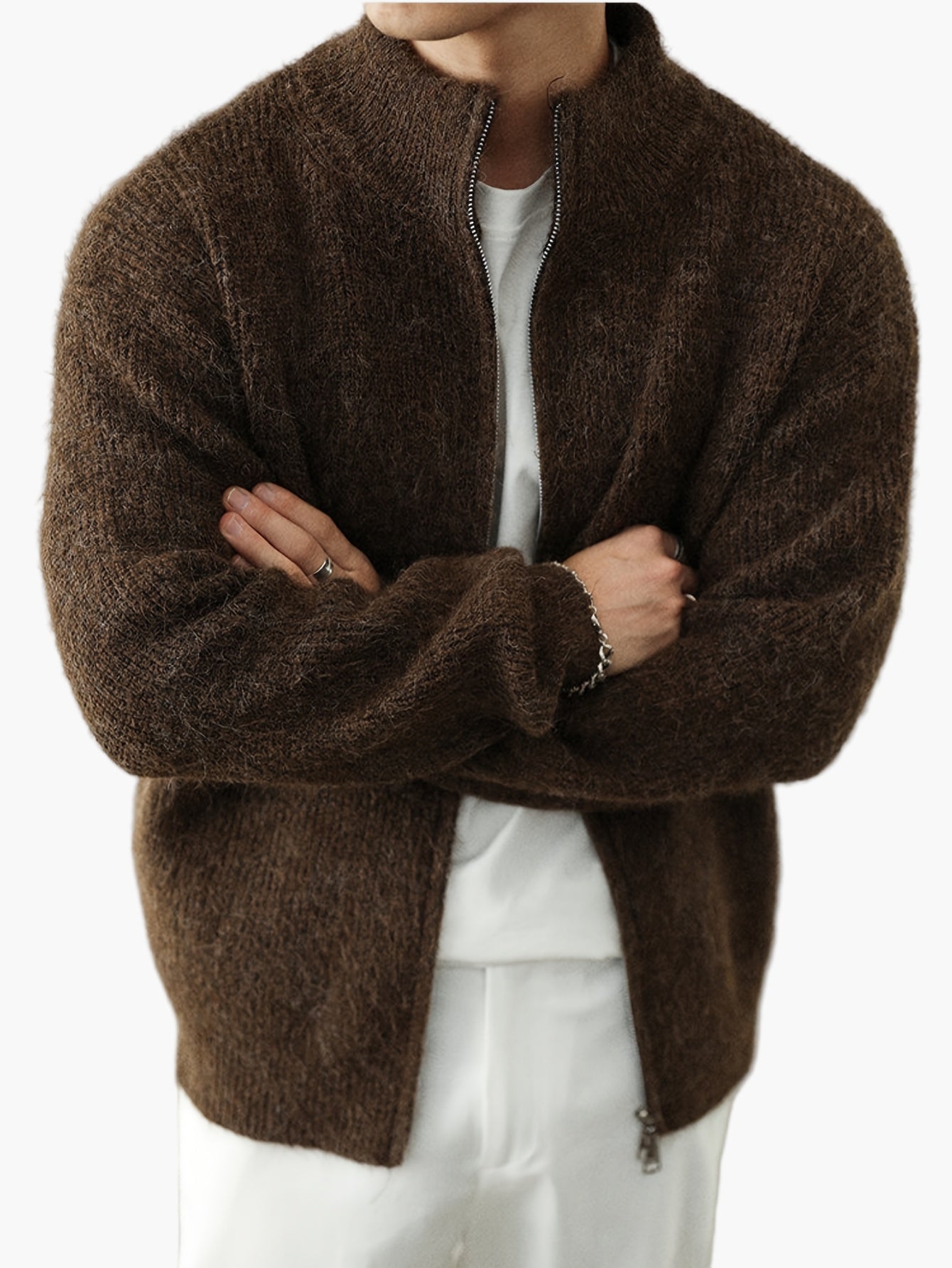 Cardigan homme avec fermeture éclair – Style décontracté pour toutes les saisons