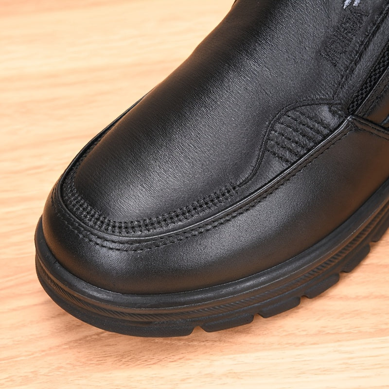 Herren Winter Slip-on Schuhe Braun gefüttert mit dicker Sohle
