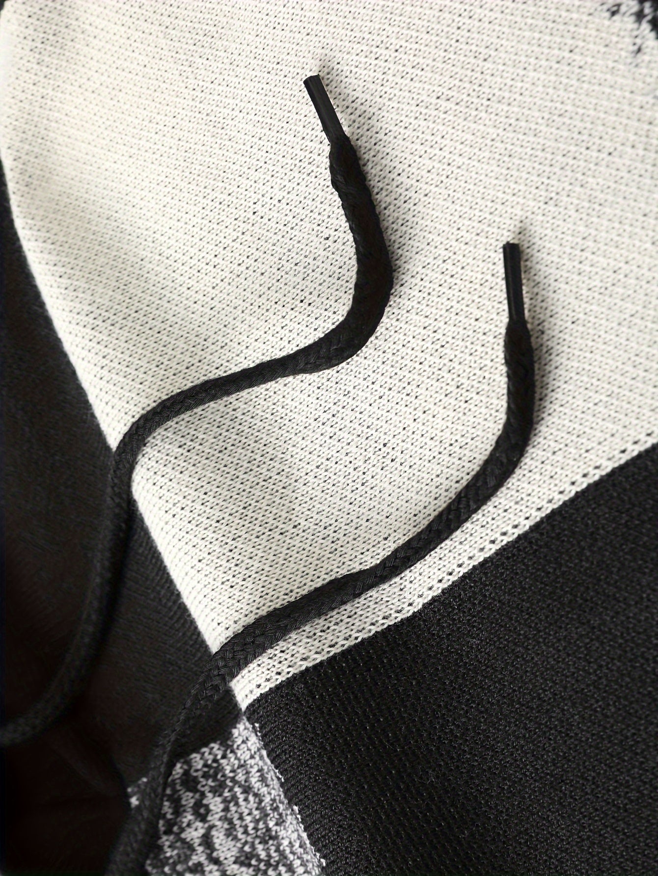 Herren Strick Hoodie Patchwork Design Langarm Herrenpullover