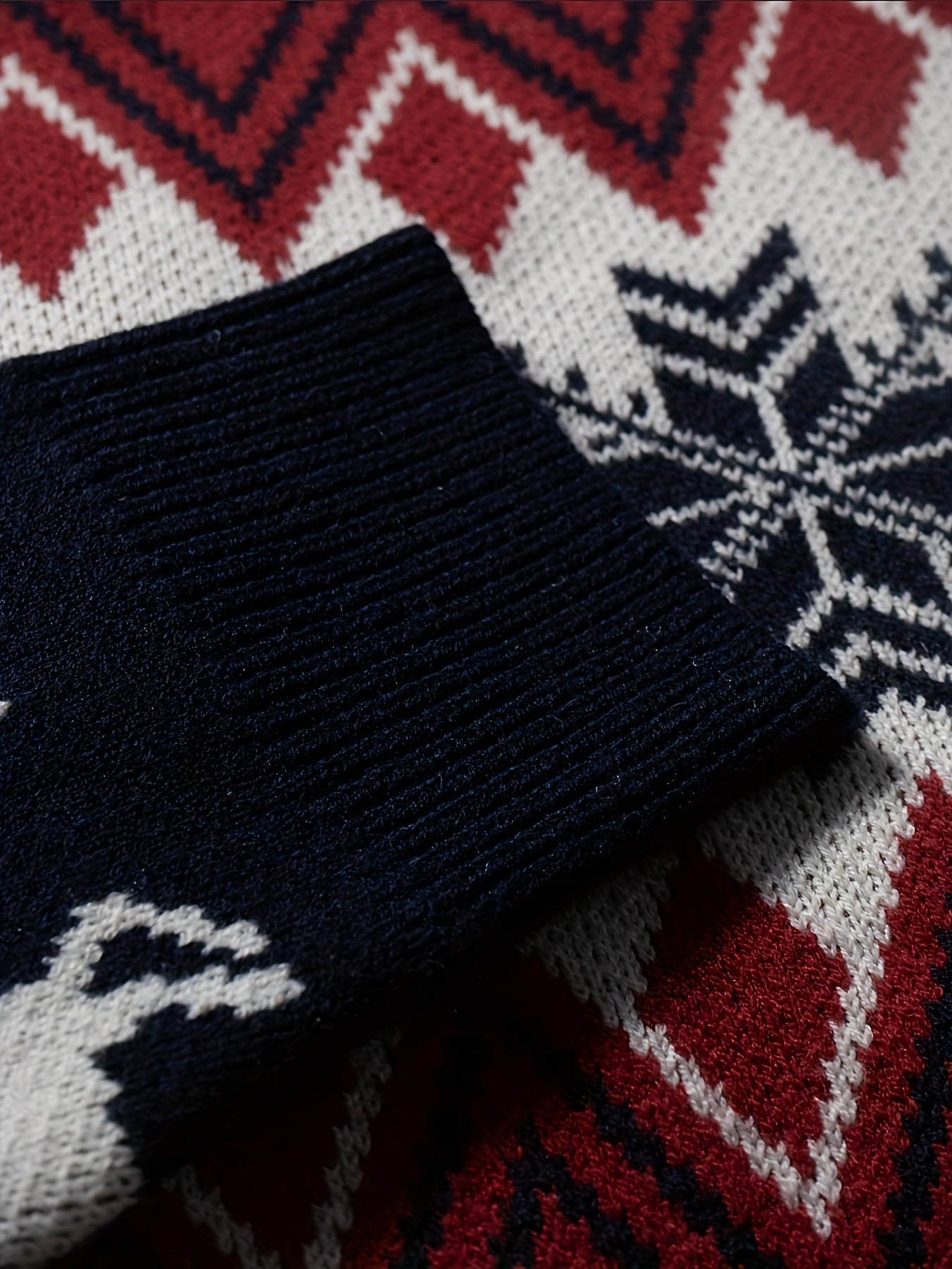 Maglione natalizio da uomo con motivo renna e fiocchi di neve, stile casual invernale