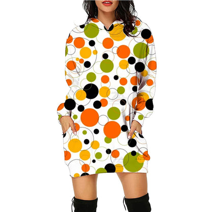 Dame Halloween Hoodie Kjole – Morsomt Kostyme for Halloweenfester og Skumle Anledninger