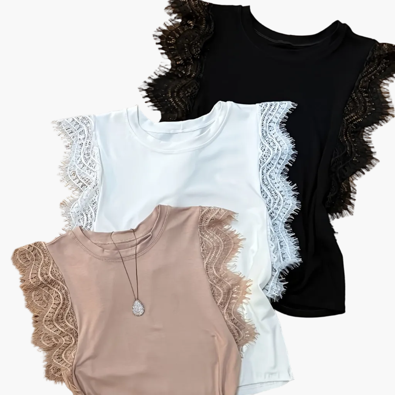 Dame Blonde-Top med Flæseærmer og Elegant Design – Perfekt til Fritid og Hverdag