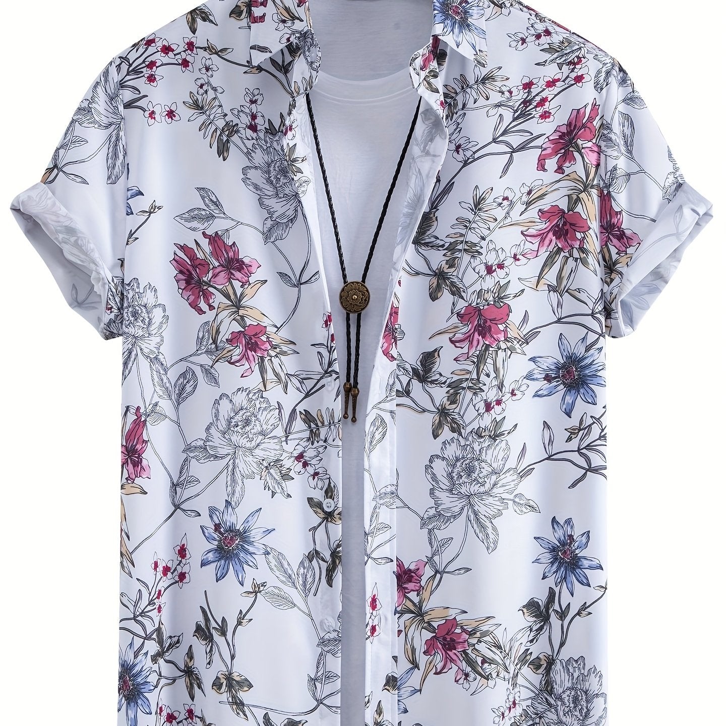 Chemise de villégiature à manches courtes pour homme avec imprimé coquillages – Look estival maritime pour la plage et les loisirs