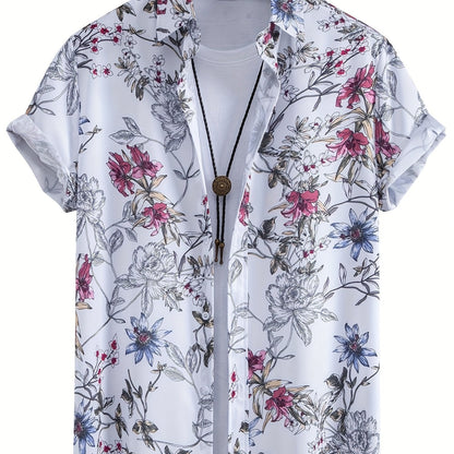 Chemise de villégiature à manches courtes pour homme avec imprimé coquillages – Look estival maritime pour la plage et les loisirs
