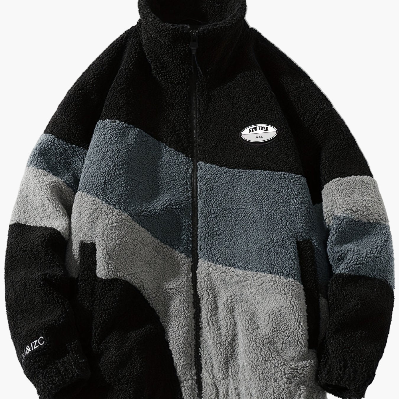 Herre preppy stil softshelljakke med farveblok-design og ståkrave – Fritidsjakke med lynlås