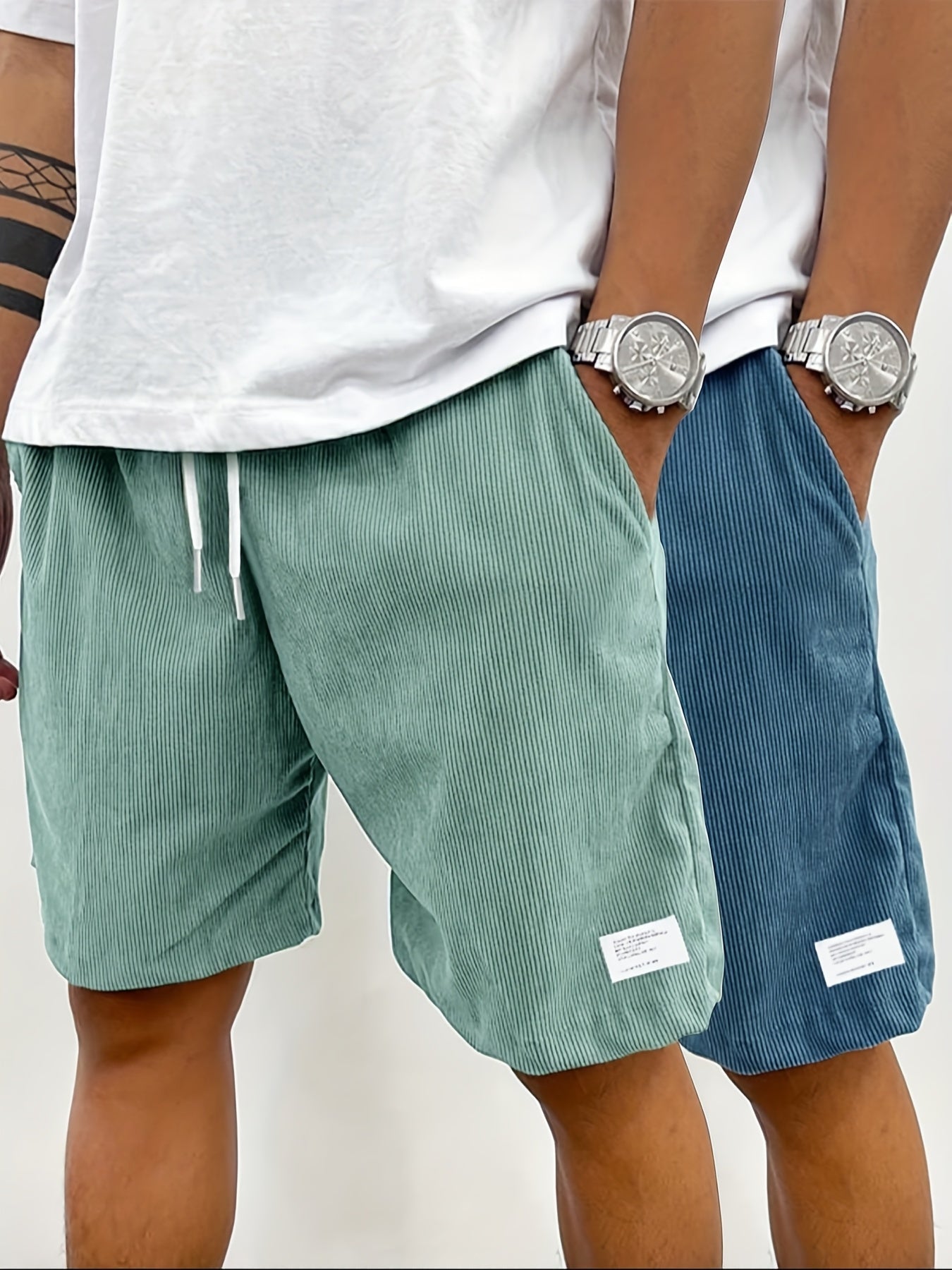 Pantaloncini da uomo vintage casual con tasche – Vestibilità regolare, stile street, moda estiva